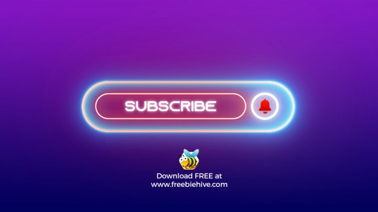 Download Neon youtube subscribe button - Freebiehive
