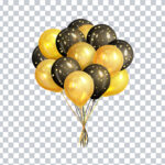 Gold and Black balloons transparent png
