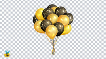 Gold and Black balloons transparent png