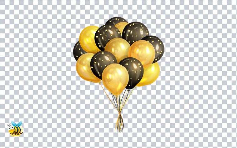Gold and Black balloons transparent png