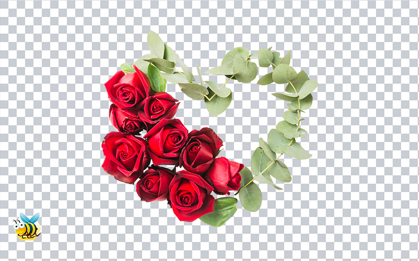 Heart Shape Made with Roses Flower Twig Transparent PNG