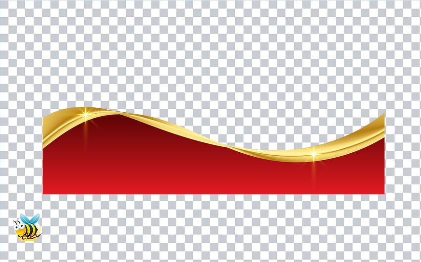 Transparent Golden Shiny Wave Red Background PNG