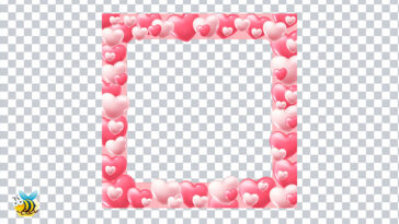 Transparent Pink Hearts Frame PNG