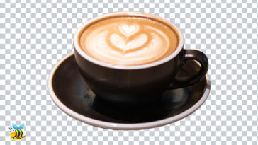 Trans parent cup of latte png