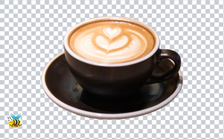 Trans parent cup of latte png