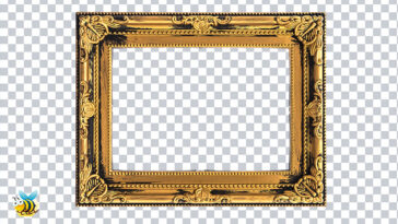 Golden wood frame PNGGolden wood frame PNG