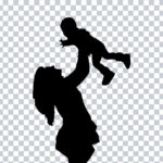 Mother and baby silhouette PNG