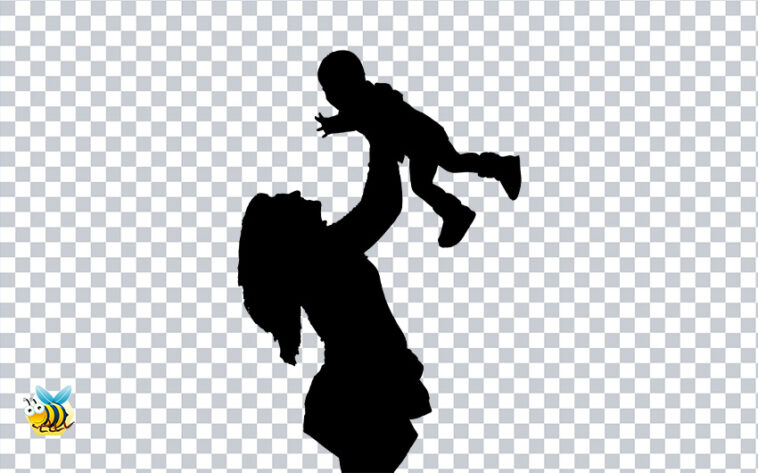 Mother and baby silhouette PNG