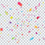 realistic colorful confetti transparent png