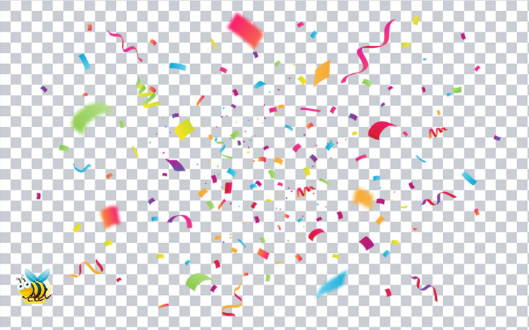 realistic colorful confetti transparent png