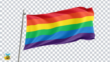 Transparent 3D LGBT Rainbow Flag