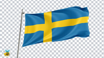 Transparent 3D Sweden Flag PNG