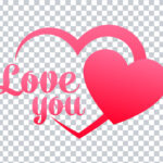 Love You Pink Heart PNG
