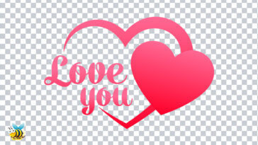 Love You Pink Heart PNG