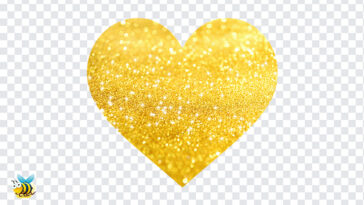 Gold Glitter Heart PNG