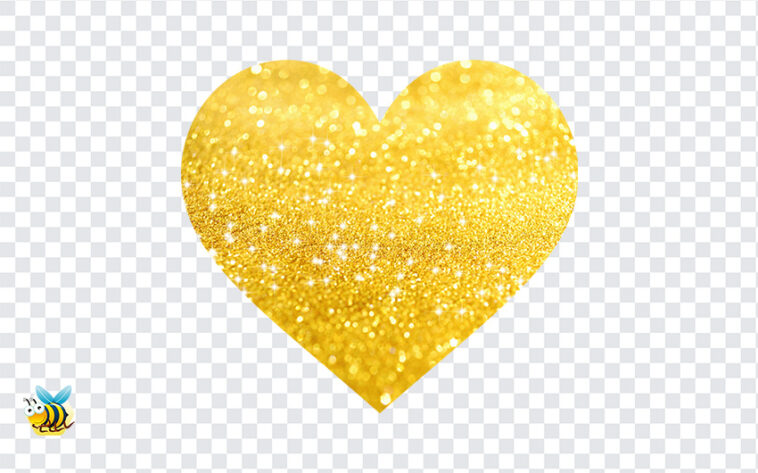 Gold Glitter Heart PNG