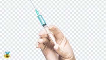 Hand holding syringe PNG