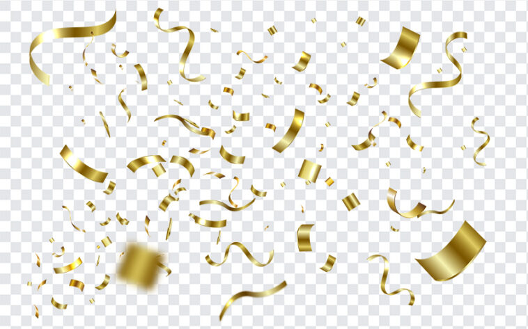 Gold Confetti PNG, Gold Confetti, Gold, Confetti PNG, Confetti, Transparent Confetti PNG,