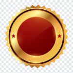 Red and Gold Badge PNG