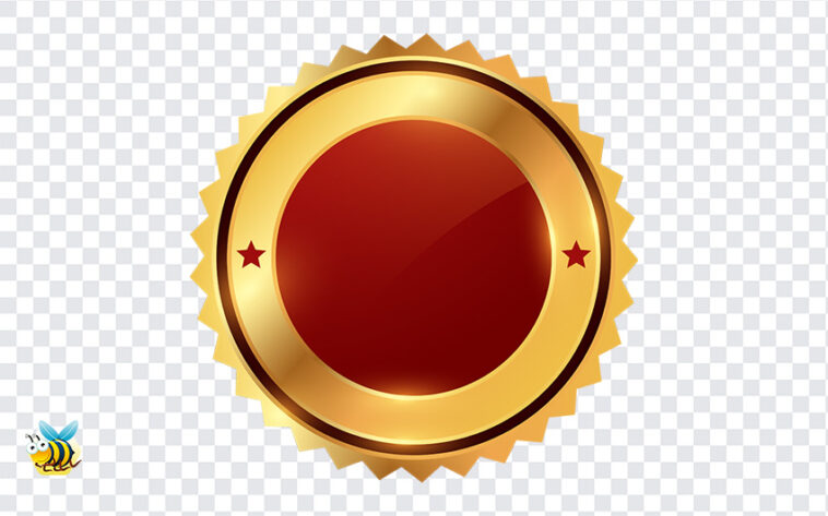 Red and Gold Badge PNG