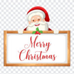 Santa Claus with A Sign PNG