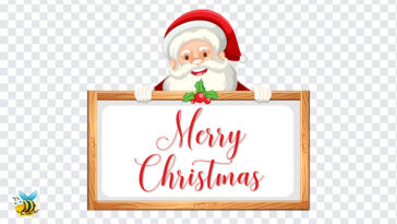 Santa Claus with A Sign PNG