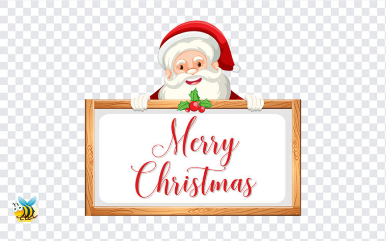 Santa Claus with A Sign PNG