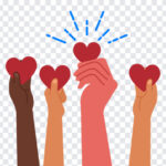 Hearts In Hands Illustration PNG, Hearts In Hands, Hearts, Hearts PNG, Hands PNG,