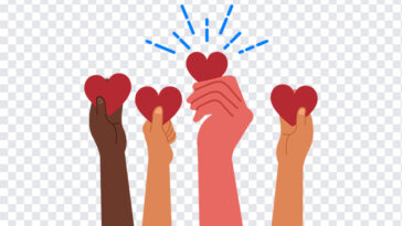 Hearts In Hands Illustration PNG, Hearts In Hands, Hearts, Hearts PNG, Hands PNG,
