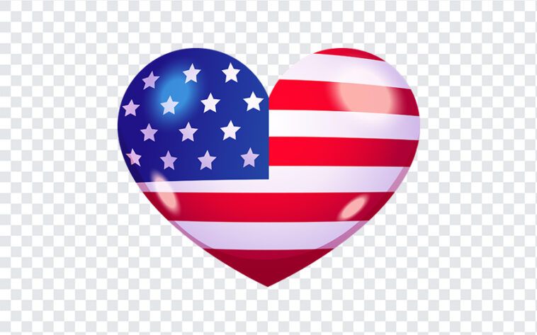 USA Flag Heart PNG, USA Flag Heart, USA Heart PNG, USA Heart, USA,