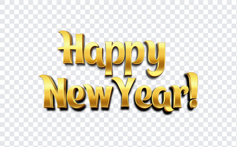 Happy New Year PNG, New Year PNG, Happy New Year Text PNG, Happy New Year, 3D Font, 3D text,