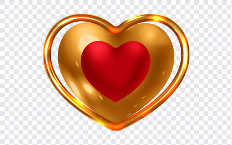 Golden Heart PNG, Golden Heart, Heart PNG, Gold Heart, Valentines,