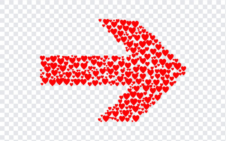 Hearts Arrow PNG, Hearts Arrow, Hearts, Arrow, Arrow created with hearts,