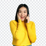 happy asian woman phone call, happy asian woman phone, happy asian woman phone call PNG, happy asian woman, PNG Images, Transparent Files, png free, png file,