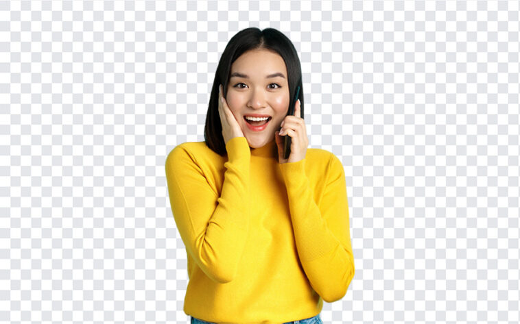 happy asian woman phone call, happy asian woman phone, happy asian woman phone call PNG, happy asian woman, PNG Images, Transparent Files, png free, png file,