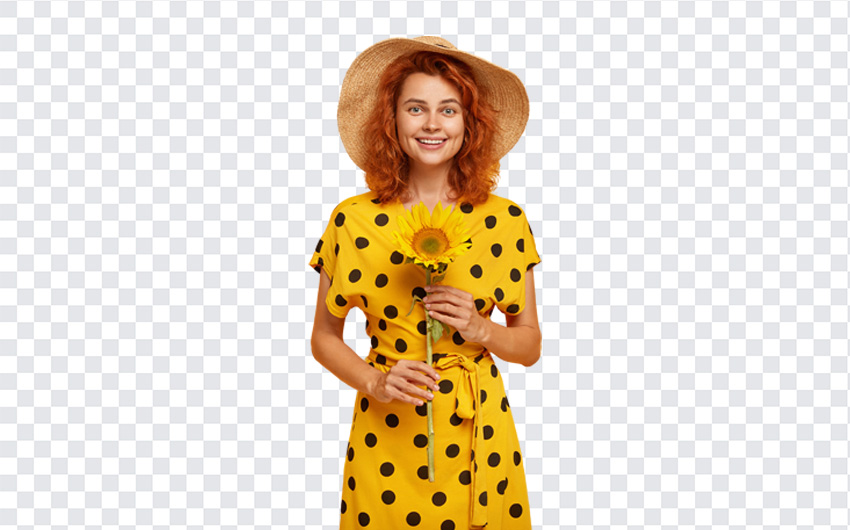 Girl in Yellow Dress with Sunflower, Girl in Yellow Dress with, Girl in Yellow Dress with Sunflower PNG, Girl in Yellow Dress, PNG Images, Transparent Files, png free, png file,