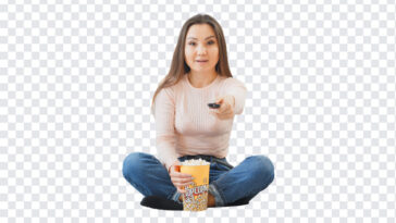 Girl with Remote and Popcorn, Girl with Remote and, Girl with Remote and Popcorn PNG, Girl with Remote, PNG Images, Transparent Files, png free, png file,