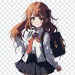 Anime Girl, Anime, Anime Girl PNG, Cute Anime Girl, Anime Girl in School Uniform, PNG Images, Transparent Files, png free, png file,