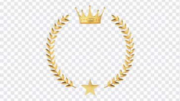 Golden Laurel Wreath With, Golden Laurel Wreath, Golden Laurel Wreath With Crown, Golden Laurel, PNG, PNG Images, Transparent Files, png free, png file,