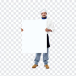 Chef Holding a Blank Banner, Chef Holding a Blank, Chef Holding a Blank Banner PNG, Chef PNG, PNG, PNG Images, Transparent Files, png free, png file,