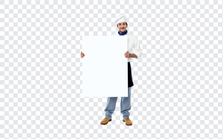 Chef Holding a Blank Banner, Chef Holding a Blank, Chef Holding a Blank Banner PNG, Chef PNG, PNG, PNG Images, Transparent Files, png free, png file,