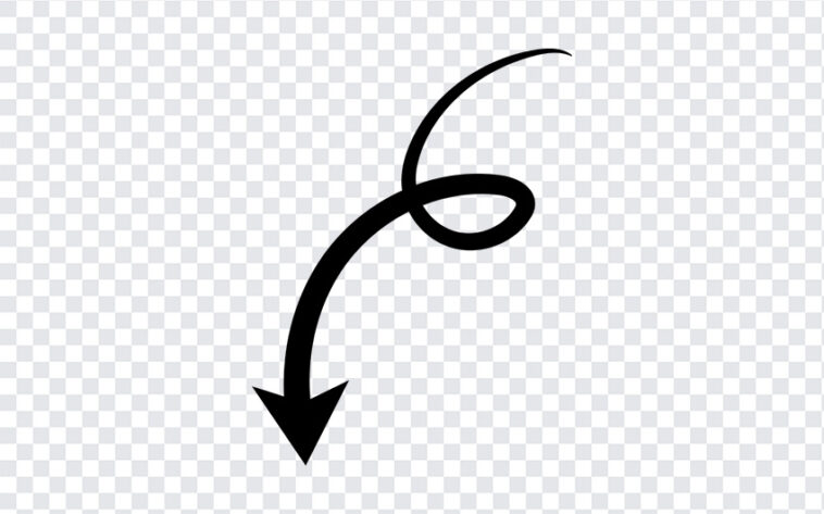 Curly Arrow, Curly, Curly Arrow PNG, Arrow PNG, Arrow, Black Arrow, Downwards Arrow, Downwards Arrow PNG, PNG, PNG Images, Transparent Files, png free, png file,