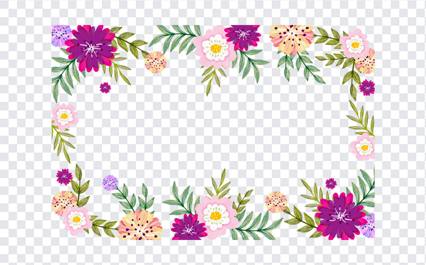 Floral Border, Floral, Floral Border PNG, Border PNG,s PNG, PNG Images, Transparent Files, png free, png file, Free PNG, png download,