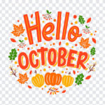 Hello October Text, Hello October, Hello October Text PNG, October Text, October, Month, Hello, PNG, PNG Images, Transparent Files, png free, png file, Free PNG, png download,