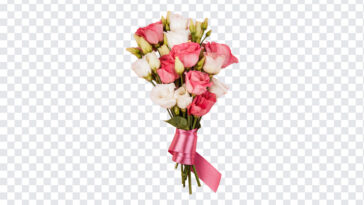 Beautiful Roses Bouquet With Pink Ribbon PNG, Roses Bouquet PNG, Flower Bouquet PNG, Beautiful Roses, Roses, PNG, PNG Images, Transparent Files, png free, png file, Free PNG, png download,