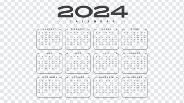 2024 Calendar, 2024, 2024 Calendar PNG, Calendar PNG, 2024 Year, PNG, PNG Images, Transparent Files, png free, png file, Free PNG, png download,