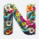 Floral Letter N, Floral Letter, Floral Letter N PNG, Floral, Floral Letters PNG, Alphabet PNG, Floral Alphabet Transparent Floral Letters, PNG, PNG Images, Transparent Files, png free, png file, Free PNG, png download,
