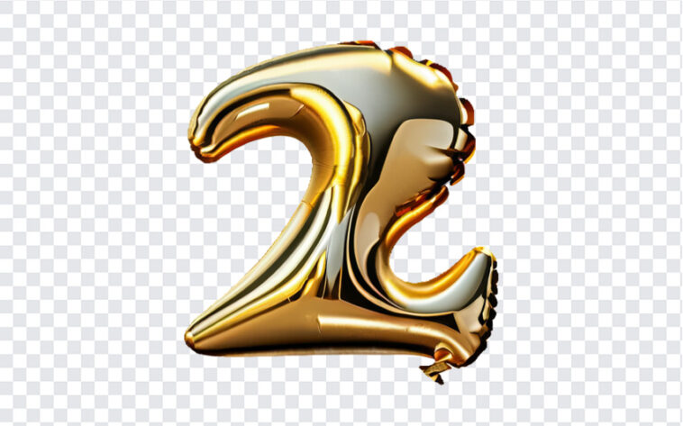 Gold Foil Balloon Number 2, Gold Foil Balloon Number, Gold Foil Balloon Number 2 PNG, Gold Foil Balloon, Balloon Numbers, Number 2 PNG, PNG, PNG Images, Transparent Files, png free, png file, Free PNG, png download,