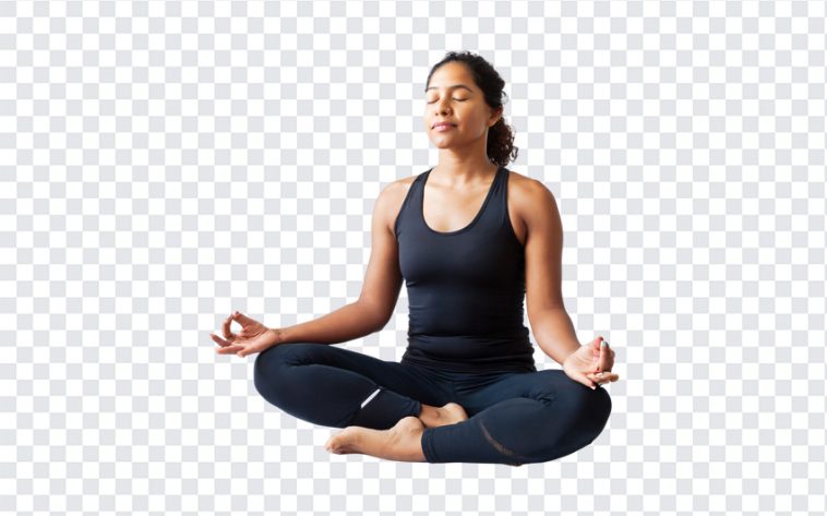 A Female Doing Yoga PNG, Yoga PNG, Meditating PNG, Girl Meditating PNG, Lifestyle, Calm, PNG, PNG Images, Transparent Files, png free, png file, Free PNG, png download,