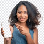 African American Girl Holding a Blank Phone, Girl Holding a Blank Phone, a Blank Phone, African American Girl, Holding a Blank Phone PNG, PNG, PNG Images, Transparent Files, png free, png file, Free PNG, png download,